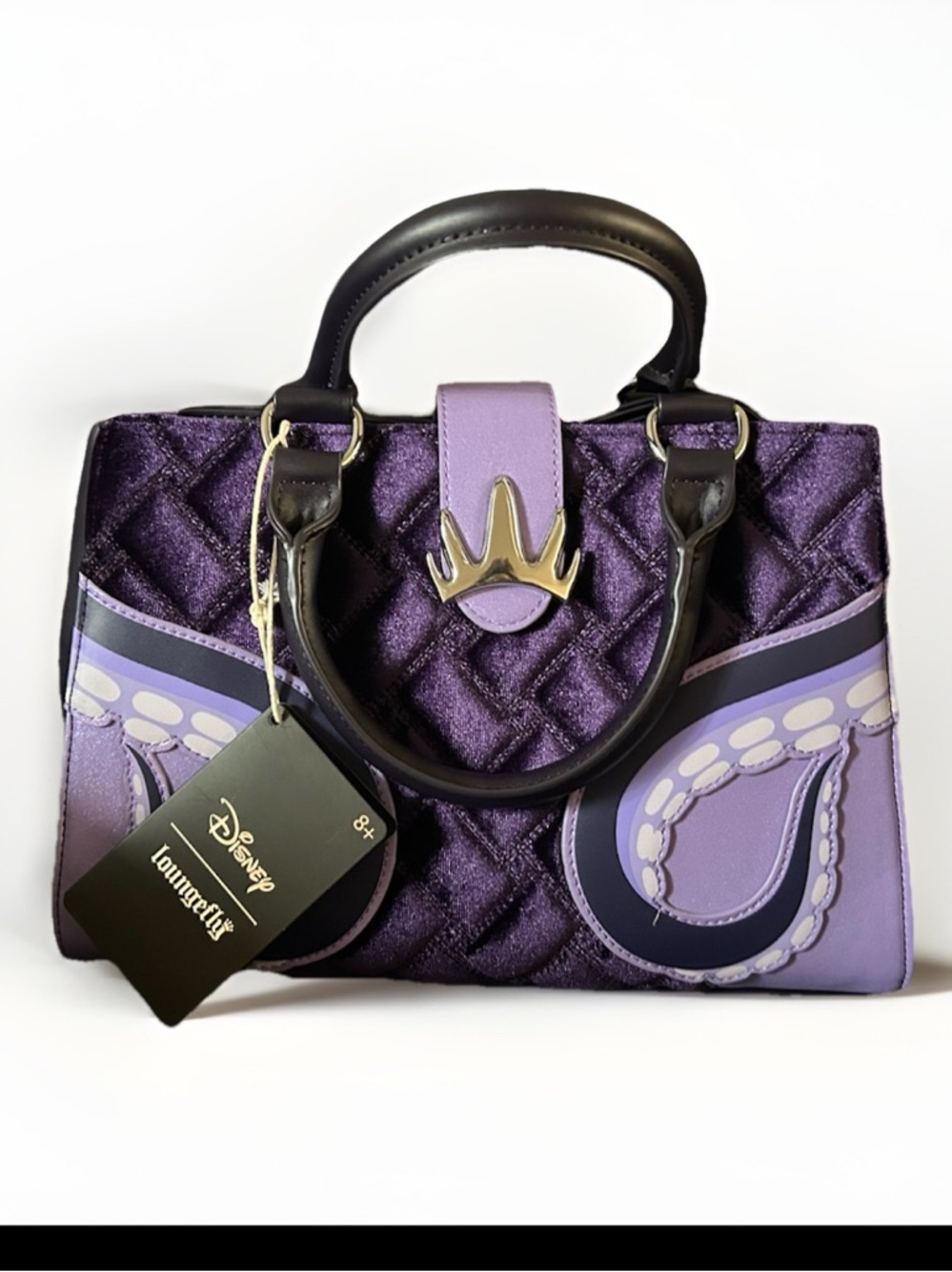Disney Loungefly Purple Ursula Quilted Satchel